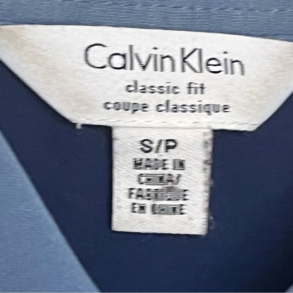 Calvin Klein Mens Polo MT Luxe Touch Performance Camisa Cotton Blue Small - Picture 5 of 8